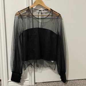 Zara night out top semi-see through